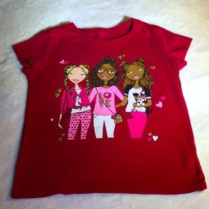 Girls friends red short sleeve tee by Place 7 - 8